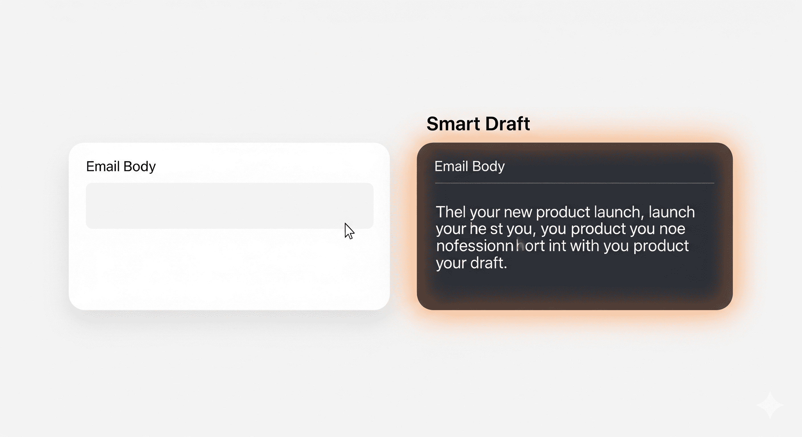 A UI showing an AI-generated draft of a marketing email.