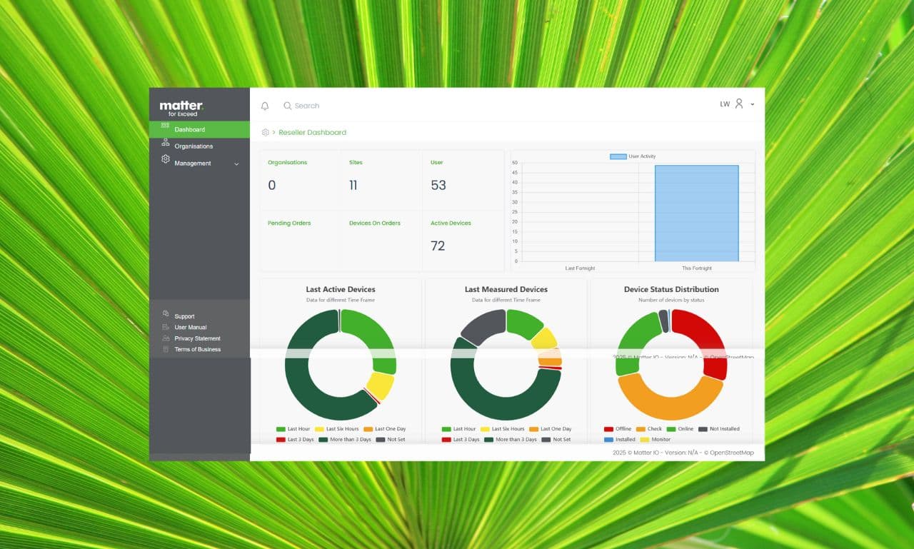 Matter IoT sensing dashboard