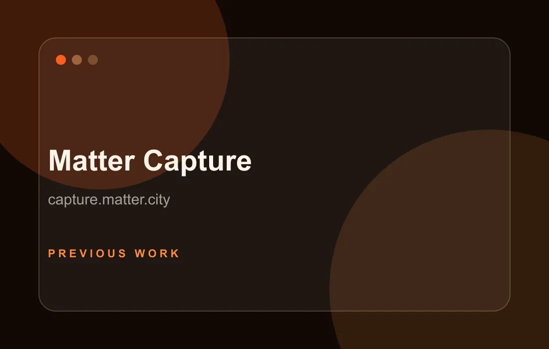 Matter Capture project screenshot